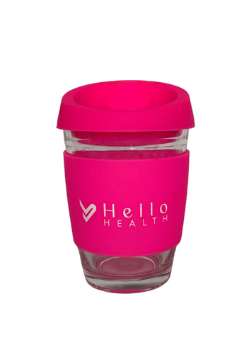 Hello Health Glass Coffee Cup