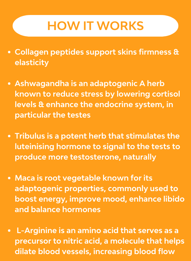 A list describing how the key ingredients work synergistically to boost testosterone naturally  
