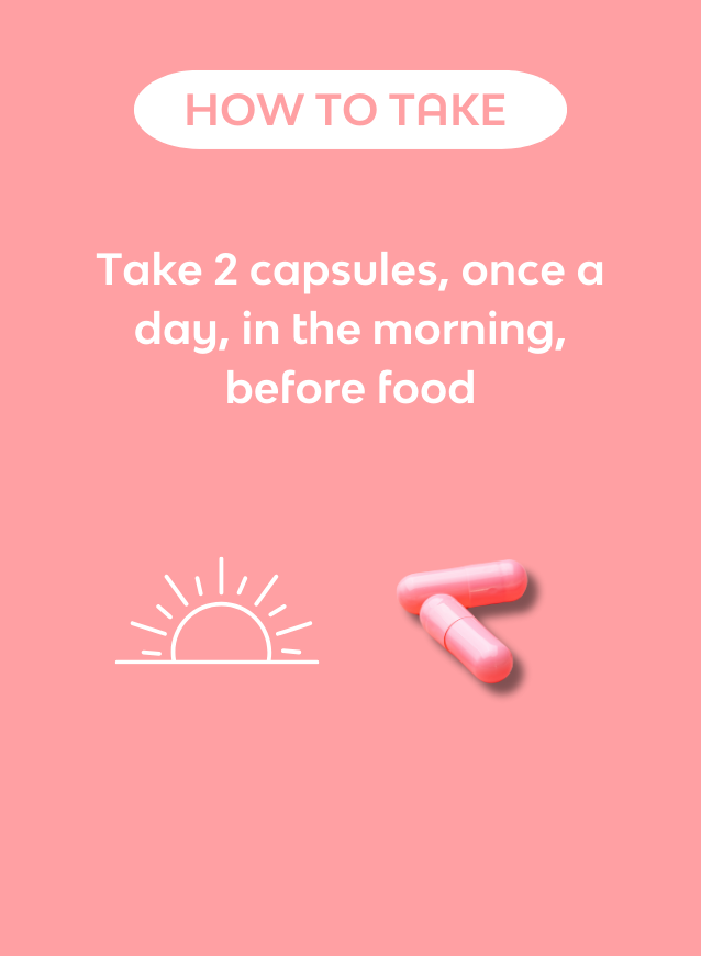Graphic description how to take Pre & Probiotics for women for optimal vaginal health and UTI prevention and treatment 