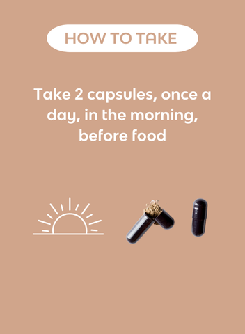 A graphic on how to take hello health pre & probiotic for gut health 